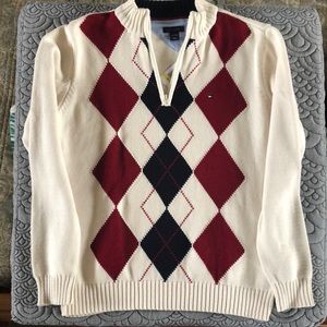 Tommy Hilfiger boys argyle sweater size M 12/14